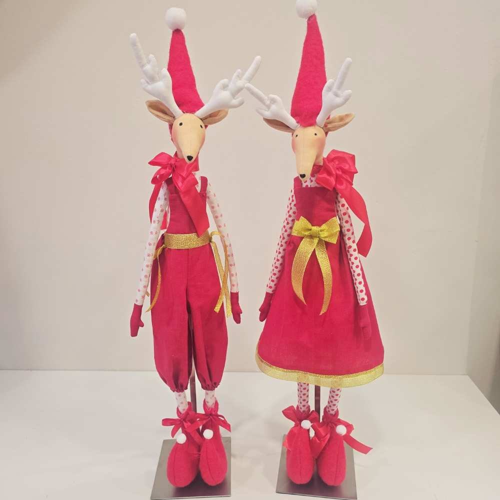 Pareja de Renos de patchwork de navidad